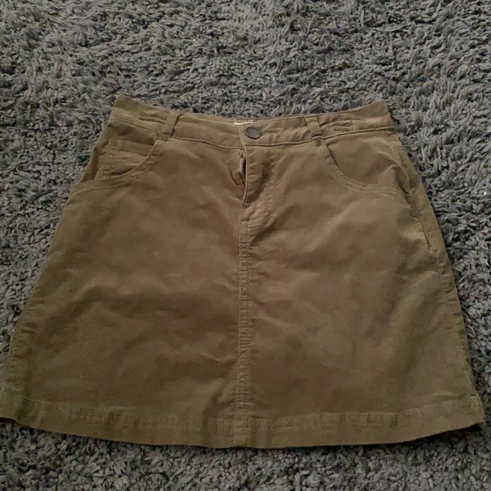 Green mini skirt